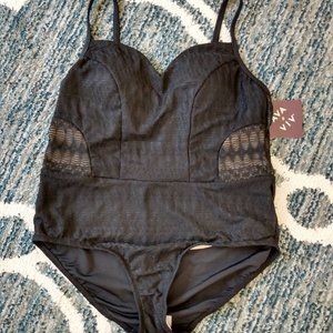 Women's Ava & Viv black one piece swimsuit 18w